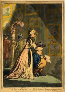 A Peep at Christies or Tally-ho and his Nimeney-Pimmeney taking the Morning Lounge, 1796 A Peep at Christies or Tally-ho and his Nimeney-Pimmeney taking the Morning Lounge, 1796
