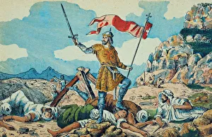 Pelayo, King of Asturias, Battle of Covadonga Print Art Prints