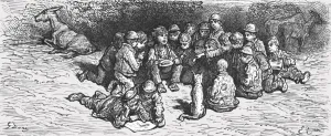 Panoramic Photography Gallery: A Penny Sweepstake, 1872. Creator: Gustave Doré