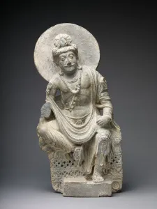 Pensive Bodhisattva, Kushan period, 2nd/3rd century. Creator: Unknown Pensive Bodhisattva, Kushan period, 2nd/3rd century. Creator: Unknown