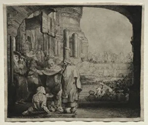 Rembrandt van Rijn, Peter and John Healing the Cripple Print, 1659