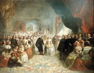 Philip IV, his court and the Meninas detail, oil by Eugenio Lucas, 1858 Philip IV, his court and the Meninas detail, oil by Eugenio Lucas, 1858