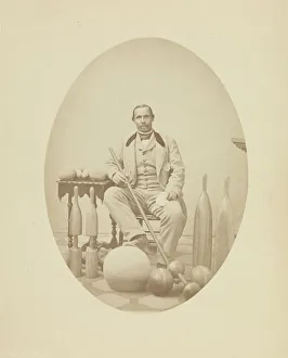 Photograph of Aaron Molyneaux Hewlett, gymnasium coach of Harvard University, 1859-1871 Photograph of Aaron Molyneaux Hewlett, gymnasium coach of Harvard University, 1859-1871