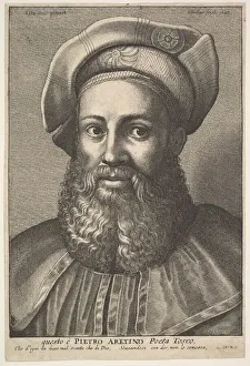 Pietro Aretino, 1640. Creator: Wenceslaus Hollar Pietro Aretino, 1640. Creator: Wenceslaus Hollar