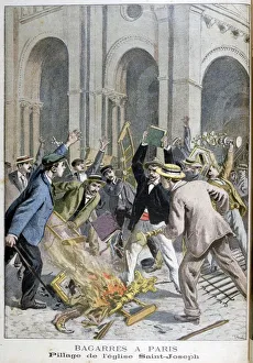 The pillage of Saint Joseph, Paris, 1899. Artist: Henri Meyer The pillage of Saint Joseph, Paris, 1899. Artist: Henri Meyer