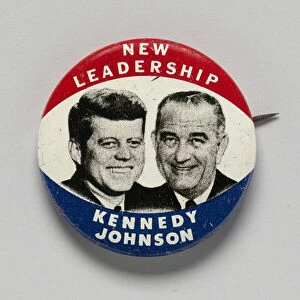 Kennedy John F Gallery: Pinback button for Kennedy - Johnson 1960 presidential campaign, 1960