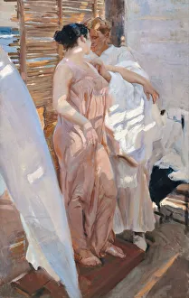 Joaquín 1863 1923 Gallery: The Pink Robe. After the Bath. Artist: Sorolla y Bastida, Joaquin (1863-1923)