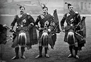 Images Dated 25th August 2009: Pipers of the 1st Scots Guards, 1896. Artist: Gregory & Co