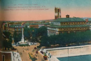 The Place du Chatelet - Theatre Sarah-Bernhardt and the Tour Saint-Jacques, c1920 The Place du Chatelet - Theatre Sarah-Bernhardt and the Tour Saint-Jacques, c1920