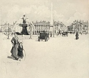 Place de la Concorde, 1915. Artist: Eugene Bejot Place de la Concorde, 1915. Artist: Eugene Bejot