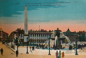 Place de la Concorde - The Fountains and the Luxor Obelisk, Paris, c1920 Place de la Concorde - The Fountains and the Luxor Obelisk, Paris, c1920
