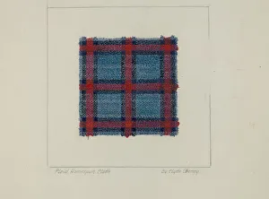 Plaid Homespun Cloth, c. 1937. Creator: Clyde L. Cheney Plaid Homespun Cloth, c. 1937. Creator: Clyde L. Cheney