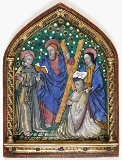 Plaque with Saints and Donor, French, 16th century. Creator: Unknown Plaque with Saints and Donor, French, 16th century. Creator: Unknown