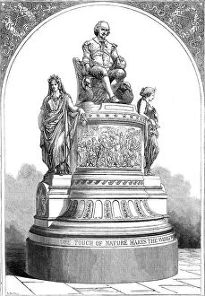 Inscribed Collection: Plaster Monument of Shakspeare, modelled by the late J. E. Thomas, 1862. Creator: Robert Dudley