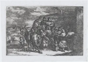 Plate 13: a group of people outdoors including possibly musicians Plate 13: a group of people outdoors including possibly musicians