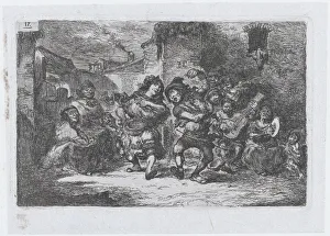 Plate 17: street musicians and dancing figures, from the series of customs Plate 17: street musicians and dancing figures, from the series of customs