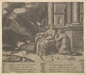 Plate 27: Proserpina gives Psyche the box of beauty, from The Fable of Cupid and Psyche Plate 27: Proserpina gives Psyche the box of beauty, from The Fable of Cupid and Psyche