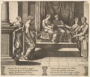 Plate 3: Psyche's two sisters are married to kings, from The Fable of Psyche, 1530-60 Plate 3: Psyche's two sisters are married to kings, from The Fable of Psyche, 1530-60