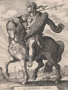 Plate 5: Emperor Claudius on Horseback, from The First Twelve Roman Caesars after Tem Plate 5: Emperor Claudius on Horseback, from The First Twelve Roman Caesars after Tem