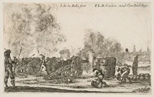 Plate 6: battery of cannons firing on a city, from Various Military Caprices (Varii Plate 6: battery of cannons firing on a city, from Various Military Caprices (Varii