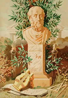 Plato Prints: Print of a bust from an ancient Greek philosopher