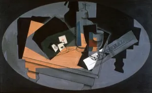 Playing Cards and Siphon, 1916. Artist: Juan Gris Playing Cards and Siphon, 1916. Artist: Juan Gris