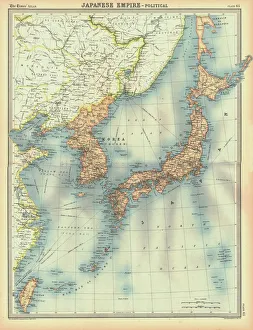 Maps Gallery: Political map of the Japanese Empire, early 20th century