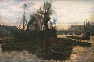 The Pool of London, late 19th-early 20th century, (c1930). Creator: William Lionel Wyllie The Pool of London, late 19th-early 20th century, (c1930). Creator: William Lionel Wyllie