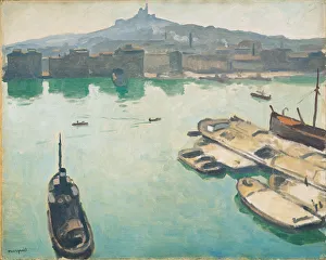 Port of Marseilles, 1916. Artist: Marquet, Pierre-Albert (1875-1947) Port of Marseilles, 1916. Artist: Marquet, Pierre-Albert (1875-1947)