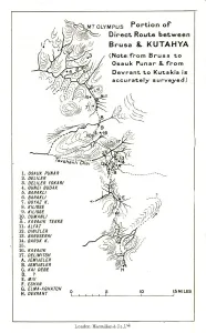 'Portion of direct route between Brusa and Kutahya', c1915 'Portion of direct route between Brusa and Kutahya', c1915