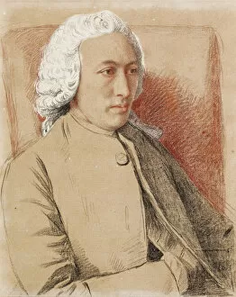Black And White Chalk On Paper Gallery: Portrait of Charles Bonnet (1720-1793)