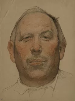 Black And White Chalk On Paper Gallery: Portrait of Demyan Bedny (1883-1945), 1920s. Artist: Andreev, Nikolai Andreevich (1873-1932)