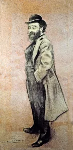 Portrait of Eliseo Meifren, Spanish painter. Charcoal drawing by Ramon Casas Portrait of Eliseo Meifren, Spanish painter. Charcoal drawing by Ramon Casas