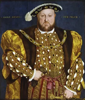 HenryVIII Gallery: Portrait of King Henry VIII of England, 1540. Creator: Holbein, Hans, the Younger (1497-1543)