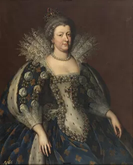 Marie De Medici Gallery: Portrait of Marie de Medici (1575-1642), 1655. Creator: Beaubrun, Charles (1604-1692)
