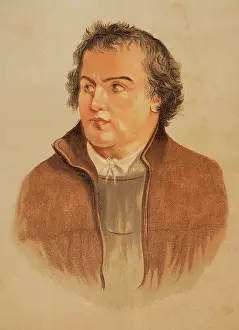 Martin Luther Prints: Print of a German theologian in 19th-century attire