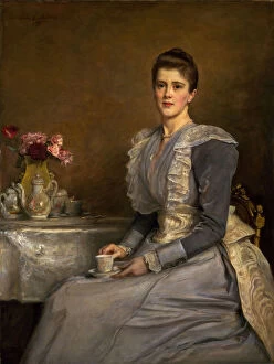 Sir John Everett Millais Gallery: Portrait of Mary Endicott (d.1957), Mrs Joseph Chamberlain, 1890-91