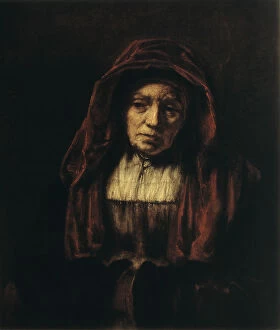 Images Dated 17th August 2005: Portrait of an Old Woman, 1654. Artist: Rembrandt Harmensz van Rijn