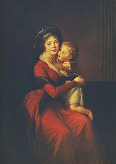 Images Dated 3rd March 2010: Portrait of Princess Alexandra Golitsyna with her son Pyotr, 1794. Artist: Vigee-Lebrun