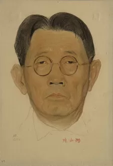 Black And White Chalk On Paper Gallery: Portrait of Sen Katayama (1859-1933), 1922. Artist: Andreev, Nikolai Andreevich (1873-1932)