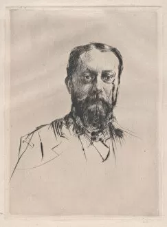 Desboutin Marcellin Gilbert Gallery: Portrait of an unknown man, late 19th century. Creator: Marcellin-Gilbert Desboutin