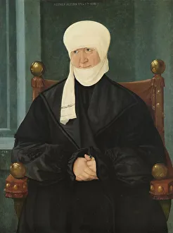 Women's Fashion Clothing Prints: Portrait of a Woman aged Fifty-seven, 1539. Creator: Hans Mielich