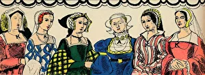 HenryVIII Prints: Rosalind Thornycroft Print of Henry VIII's Six Wives (1932)