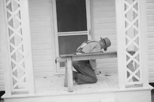 Walker Evans Print: Carpenter at Work, Eatonton, Georgia, 1936