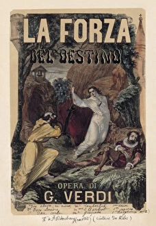 Related Images Gallery: Poster for the opera La forza del destino by Giuseppe Verdi, c. 1870