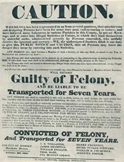 Western Script Gallery: Posters warning those guilty of illegal oaths were liable to deportation, (1834), 1934