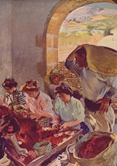 Sorolla Y Bastida Gallery: The Preparation of Dry Grapes, 1890, (c1932). Artist: Joaquin Sorolla y Bastida