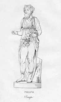 Antique Print of Priapo, c1850