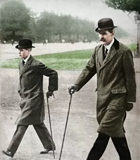 Auteuil Collection: Prince Edward walking with Mr HP Hansell, his tutor, at Auteuil, France, 1912 (1936)