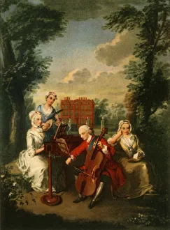 Prince Frederick Louis, Prince of Wales, playing the cello at Kew Palace, c1733-1750, (1942) Prince Frederick Louis, Prince of Wales, playing the cello at Kew Palace, c1733-1750, (1942)